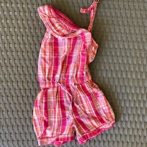 (4/$12) Pink house boutique girls one shoulder romper, 2T, pink